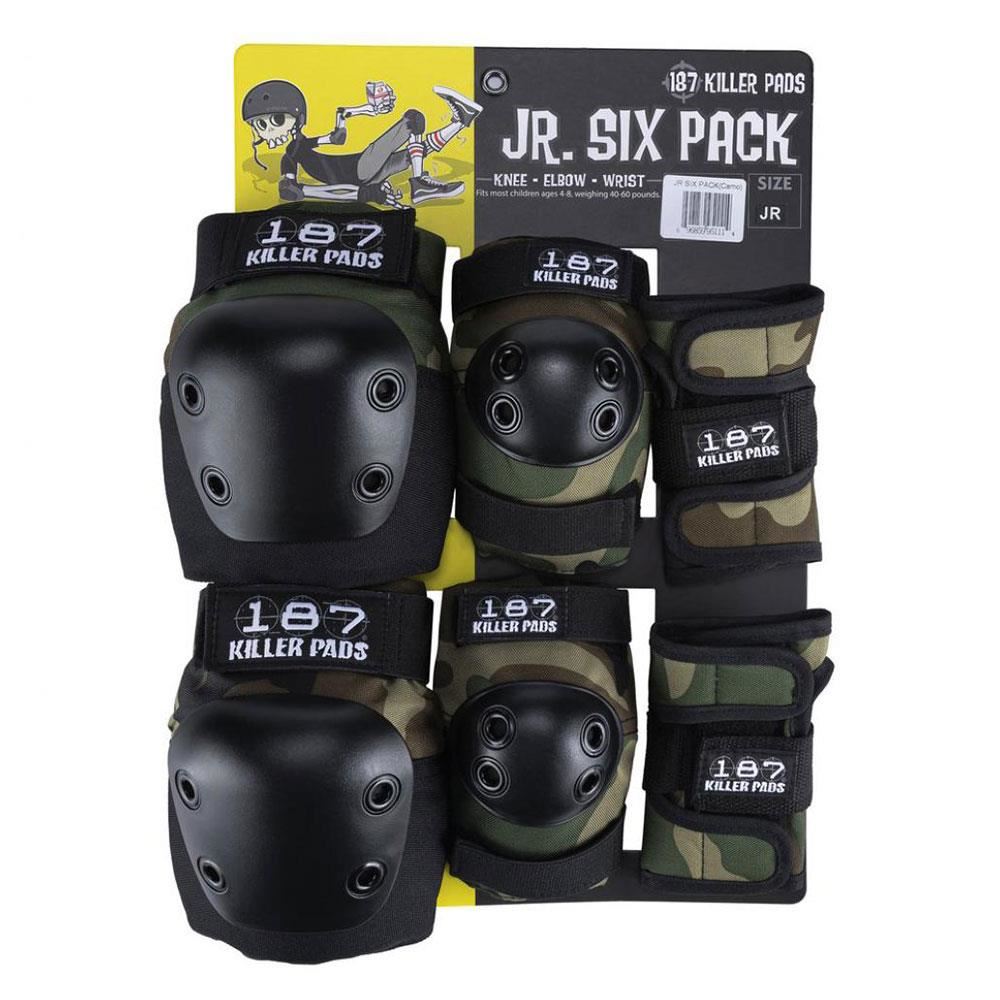 187 Killer Pads OSFA Jr. Six Pack Set - Camo | Source Skate Co