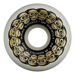 Bones Wheels - SPF Circle Skulls P5 Sidecut White/Gold 101a 58mm (4 Pack)