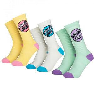 Santa Cruz Womens Pop Dot Socks (3 Pack) Assorted 4-7