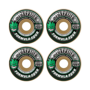 Spitfire Wheels - Formula Four Conical Natural/Green 101a 54mm (4 Pack)