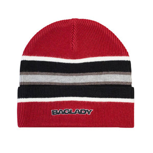 Baglady Eros Striped Beanie - Red