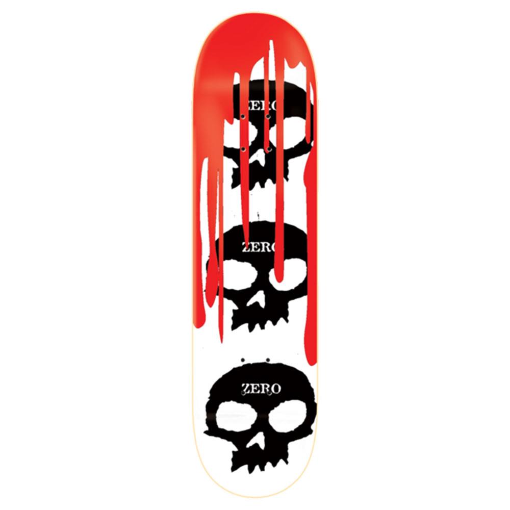 Zero Skateboard Deck - 3 Skull Blood White/Black/Red 8.25"
