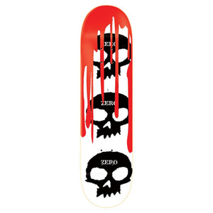 Zero Skateboard Deck - 3 Skull Blood White/Black/Red 8.25"