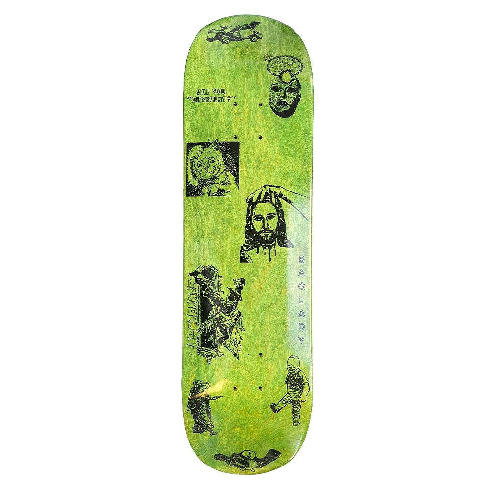 Baglady Skateboard Deck - Didactic Green Stain 8.5"