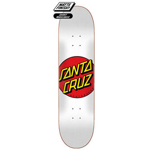 Santa Cruz Skateboard Deck - Classic Dot White 8"