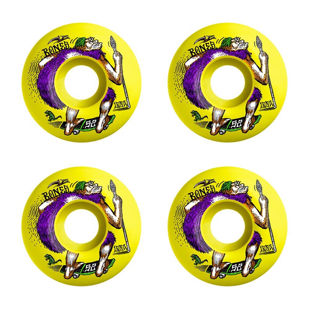 Bones Wheels - OG Formula NEONderthal V4 Wide Yellow 100a 53mm (4 Pack)