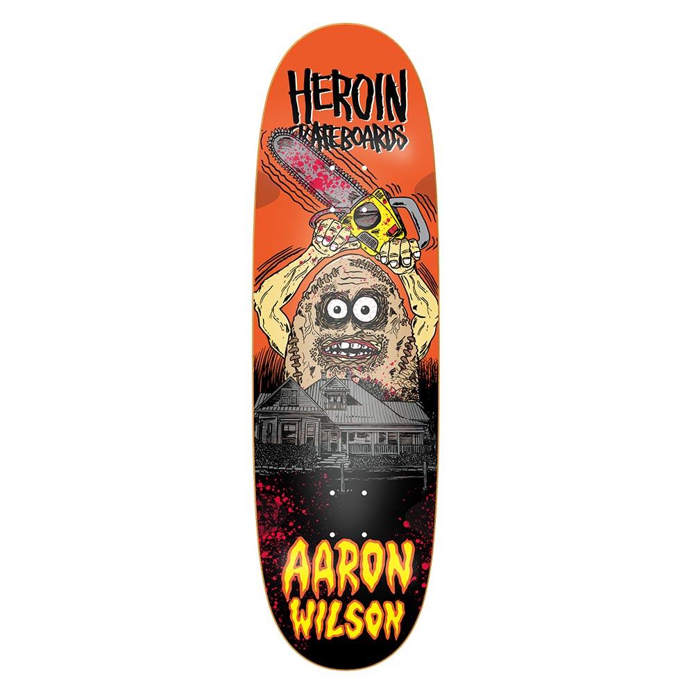 Heroin Skateboard Deck - Aaron Wilson Teggxas Chainsaw Egg Symmetrical 9.125" (Shaped)