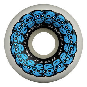 Bones Wheels - SPF Circle Skulls P5 Sidecut White/Blue 104a 56mm (4 Pack)