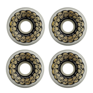 Bones Wheels - SPF Circle Skulls P5 Sidecut White/Gold 101a 60mm (4 Pack)