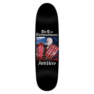 Anti Hero Skateboard Deck - Ten Curbmandment Black 8.5" (Shaped)