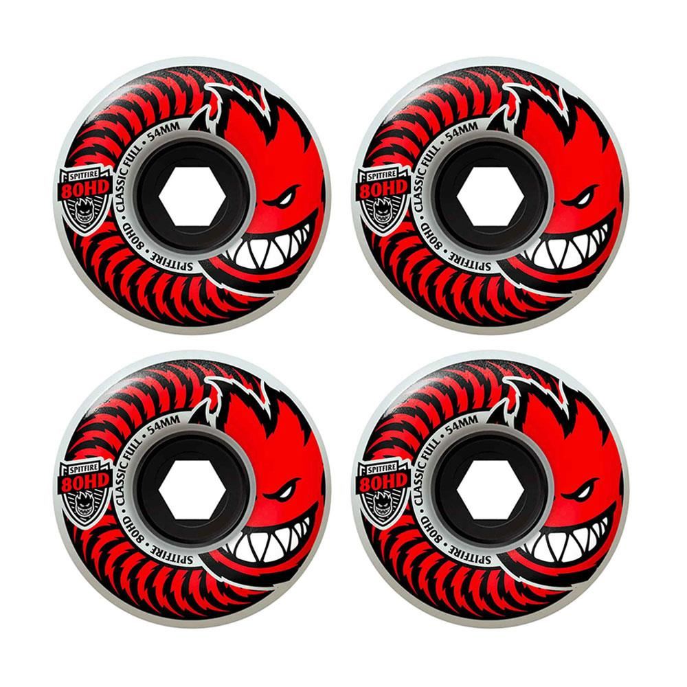 Spitfire Wheels - Soft Wheels HD Classic Full Clear/Red 80a 54mm (4 Pack)