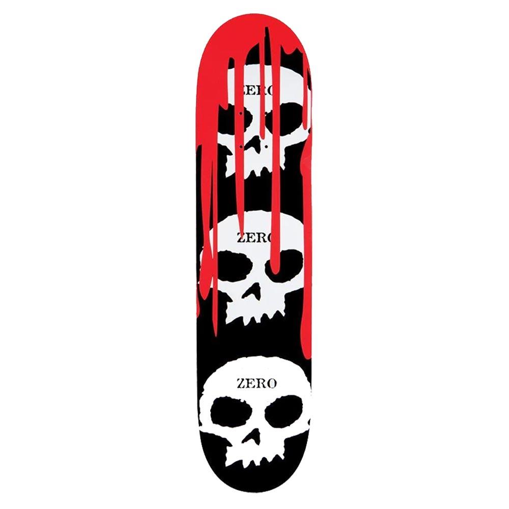 Zero Skateboard Deck - 3 Skull Blood Black/White/Red 8.25"