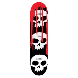 Zero Skateboard Deck - 3 Skull Blood Black/White/Red 8.25"