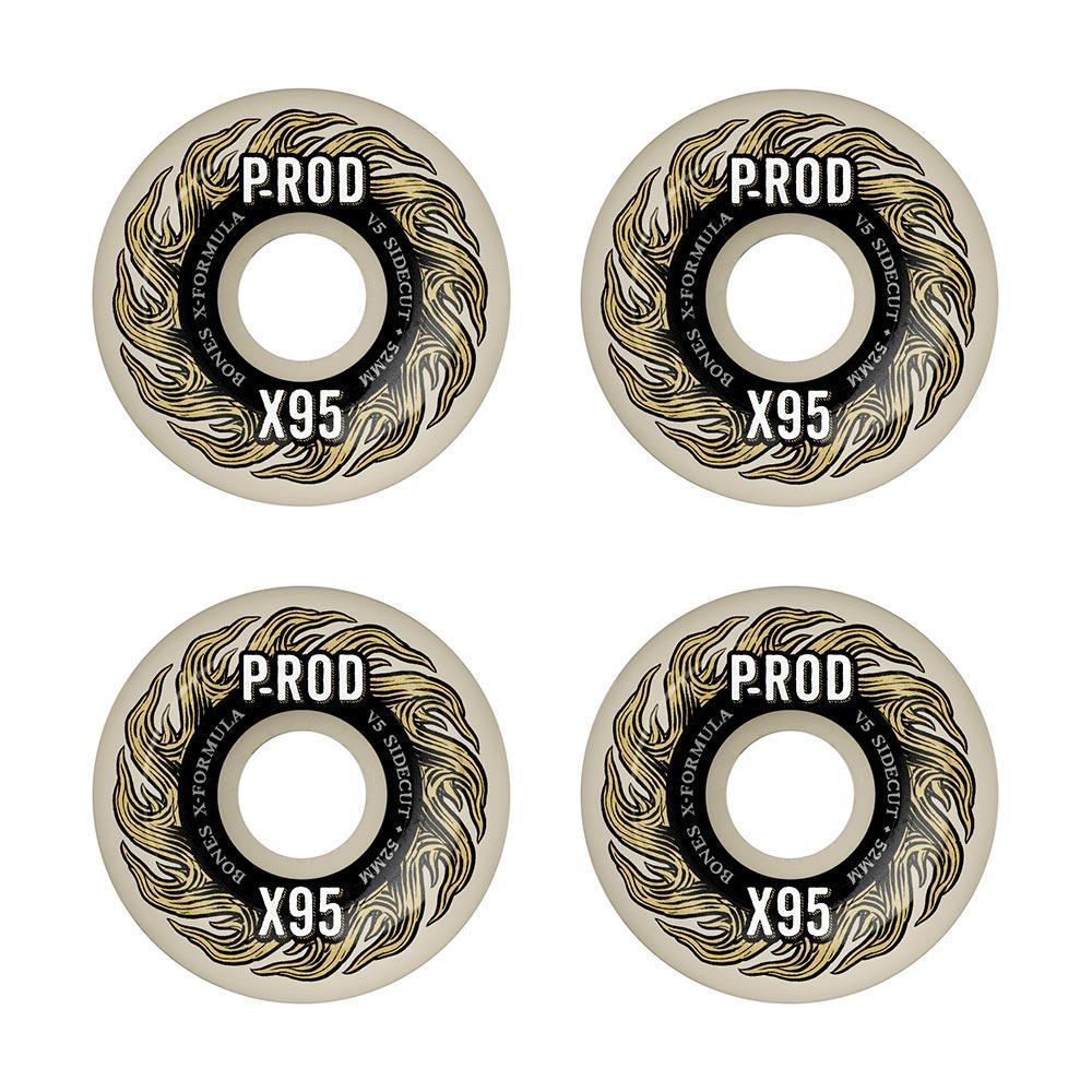 Bones Wheels - X-Formula P-Rod Pro V5 Sidecut White 95a 52mm (4 Pack)