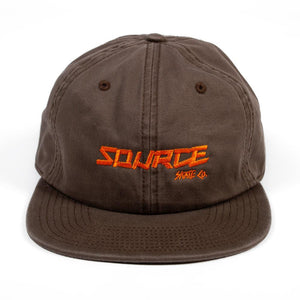Source Skate Co. Six Panel Cap - Walnut/Orange