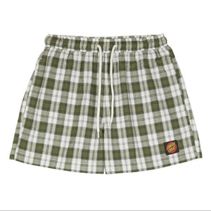 Santa Cruz Womens Classic Plaid Shorts  - Grey Green Check