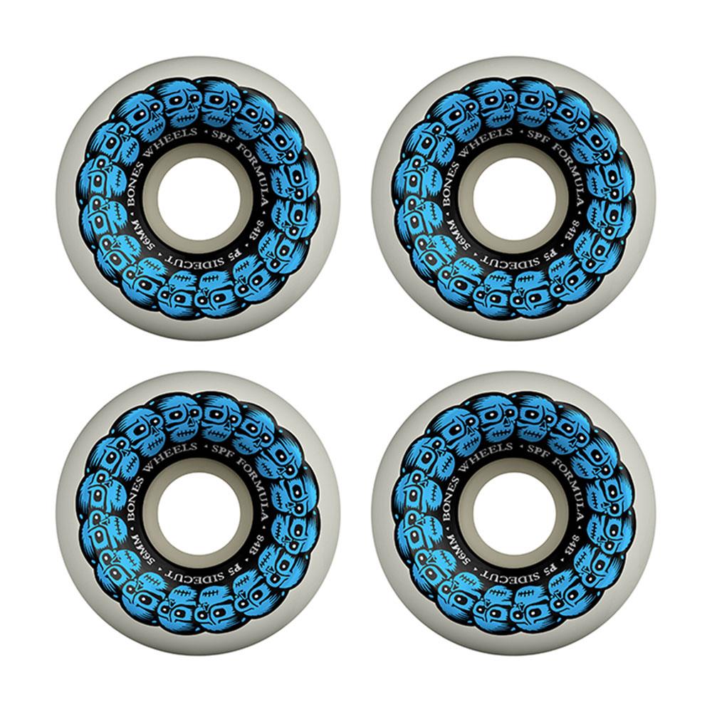 Bones Wheels - SPF Circle Skulls P5 Sidecut White/Blue 104a 56mm (4 Pack)