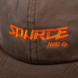 Source Skate Co. Six Panel Cap - Walnut/Orange