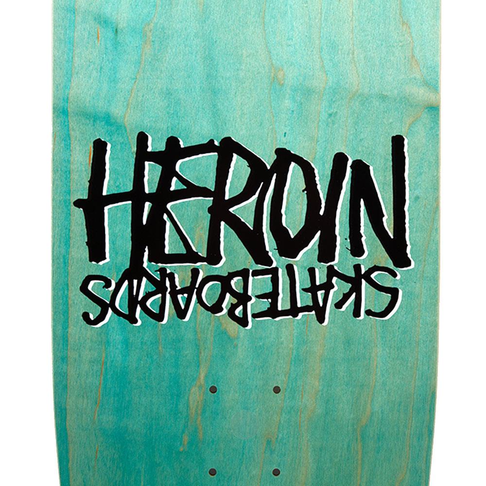 Heroin Skateboard Deck - Double Shovel Green 9.9" (Shaped)
