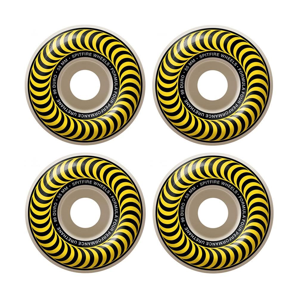 Spitfire Wheels - Formula Four Classics 99a 55mm White/Yellow (4 Pack)