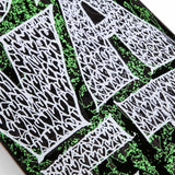 Lovenskate Skateboard Deck - Scribble Heart Green 9" (Shaped)