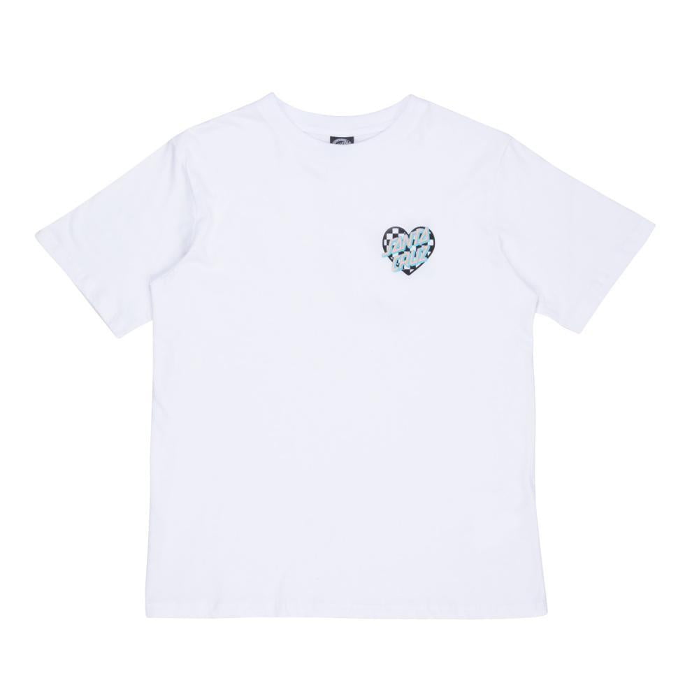 Santa Cruz Womens Heart Dot Check T-Shirt - White