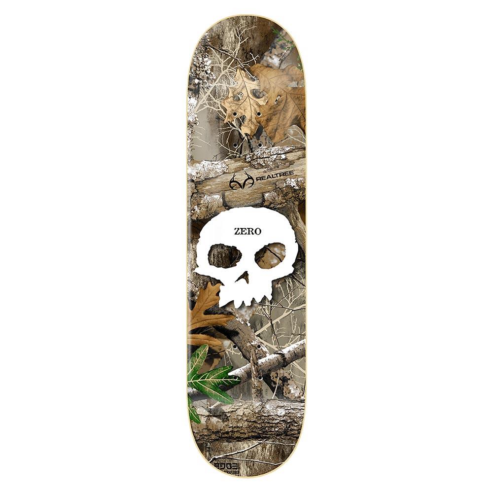 Zero x Realtree Skateboard Deck - Single Skull White 8.5"