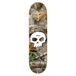 Zero x Realtree Skateboard Deck - Single Skull White 8.5"