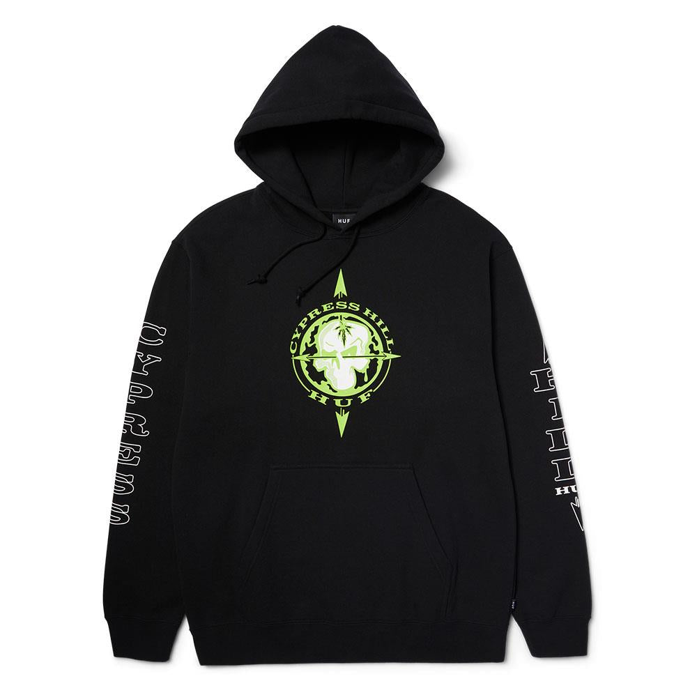 HUF x Cypress Hill Blunted Compass Pullover Hoodie - Black