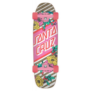 Santa Cruzer Floral Stripe Street Skate Cruiser Complete Pink 29.05"