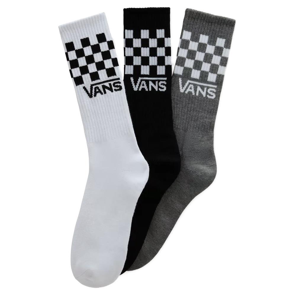 Vans Classic Check Crew Socks 3-Pack - Black/White