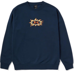 Huf Fire Crewneck Sweater - Navy