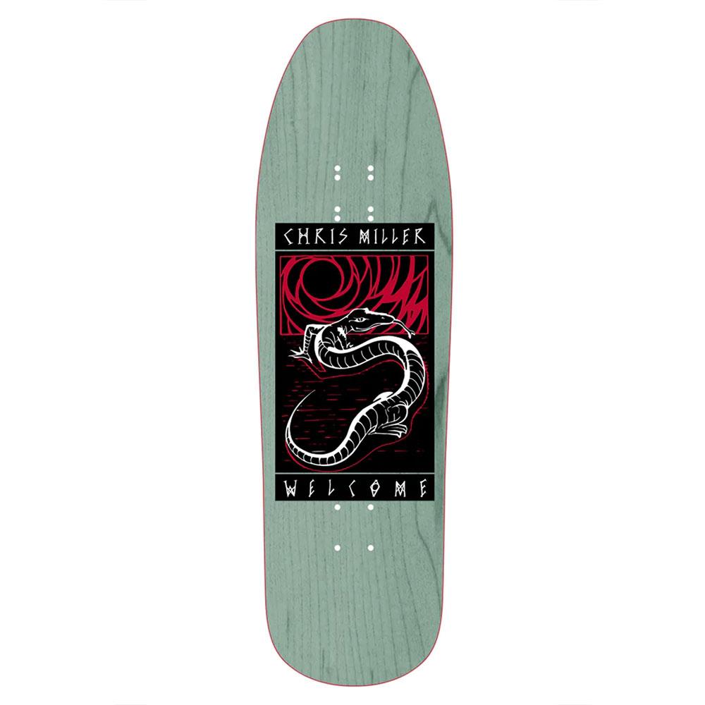 Welcome Skateboard Deck - Miller Lizard on Gaia Teal 9.6" (Shaped)