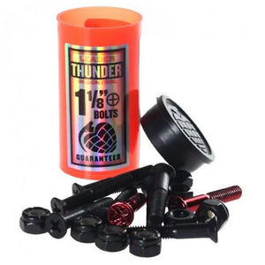 Thunder Skateboard Truck Bolts - Phillips Black/Red 1 1/8" (8 Pack)
