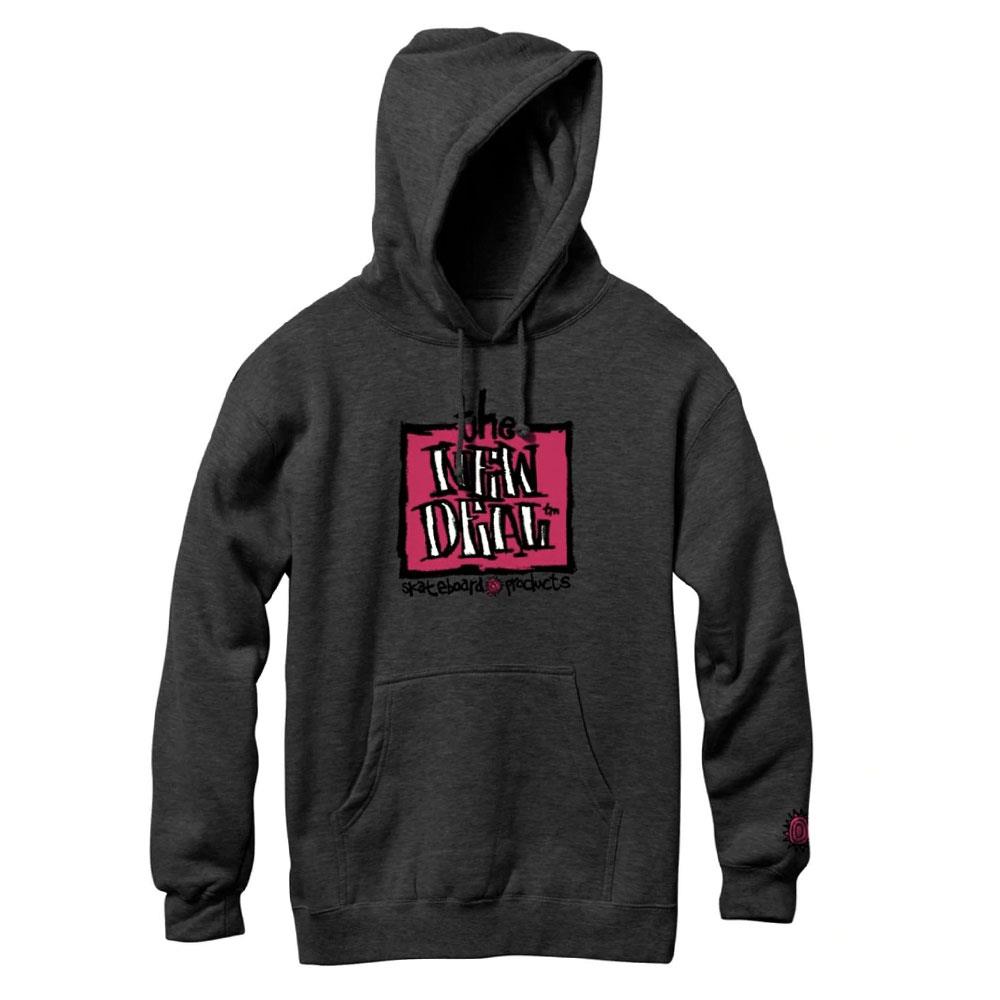 New Deal Original Napkin Logo Hoodie - Charcoal Heather