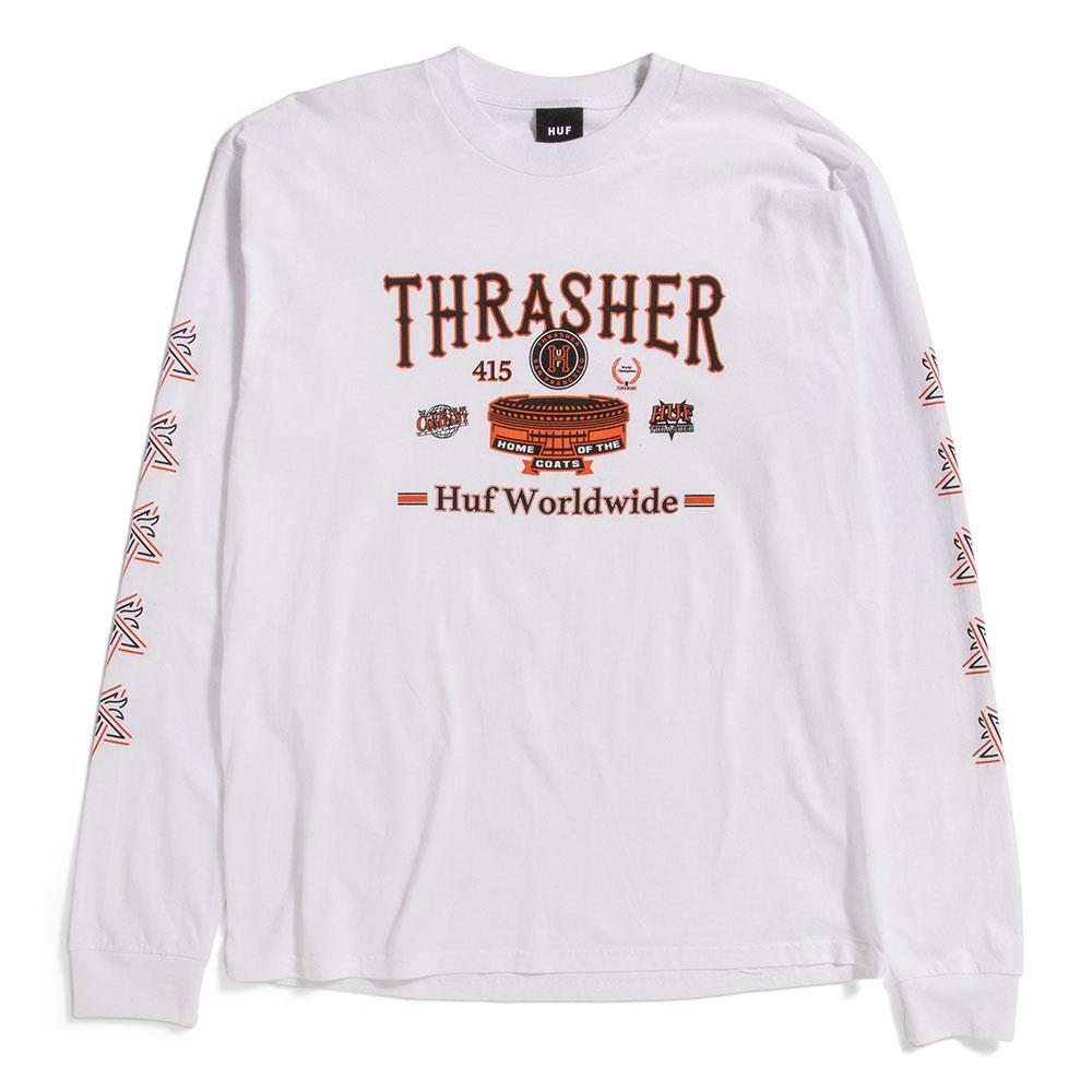 HUF X Thrasher Monteray Long Sleeve T-Shirt - White