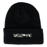 Welcome Omniscient Embroidered Cuff Beanie - Black