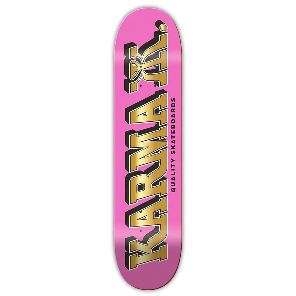 Karma Skateboard Deck - Kizla Powder Pink & Gold 8"