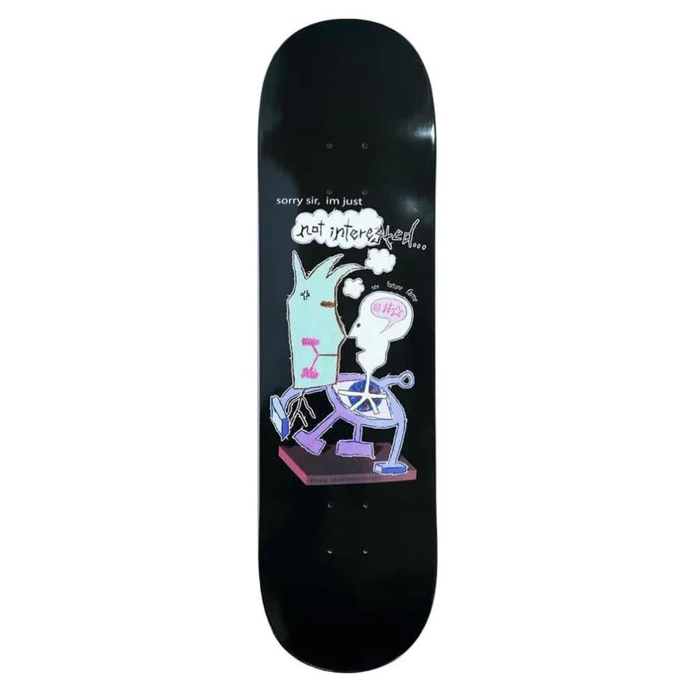 Frog Skateboard Deck - Not Interested - Pat G Black 8.38"