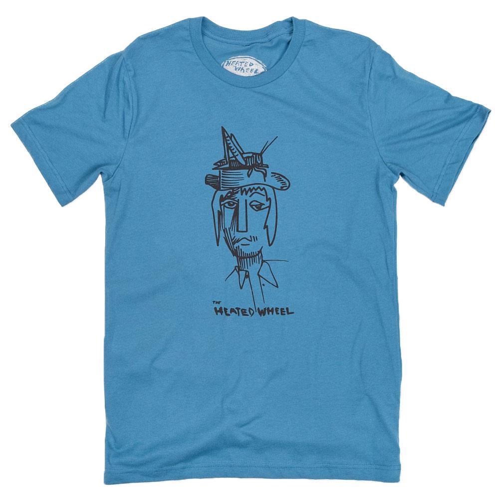 The Heated Wheel Grasshopper Guy T-Shirt - Blue