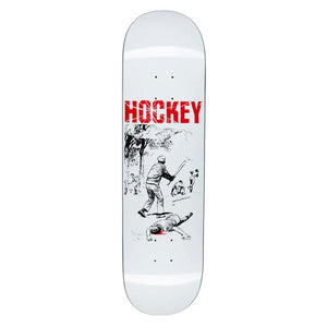 Hockey Skateboard Deck - Baseball White 8.18"