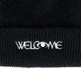 Welcome Omniscient Embroidered Cuff Beanie - Black