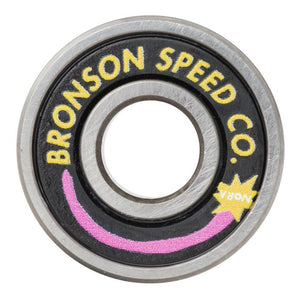 Bronson Speed Co Skateboard Bearings - Nora Vasconcellos Pro G3 Silver/Black 8" (8 Pack)