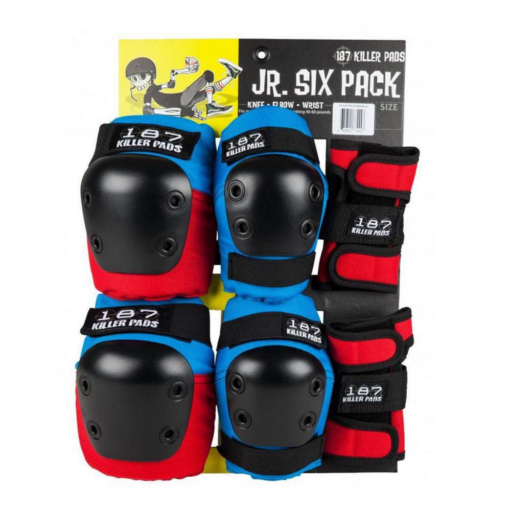 187 Killer Pads Jr. Six Pack Set - Red/White/Blue