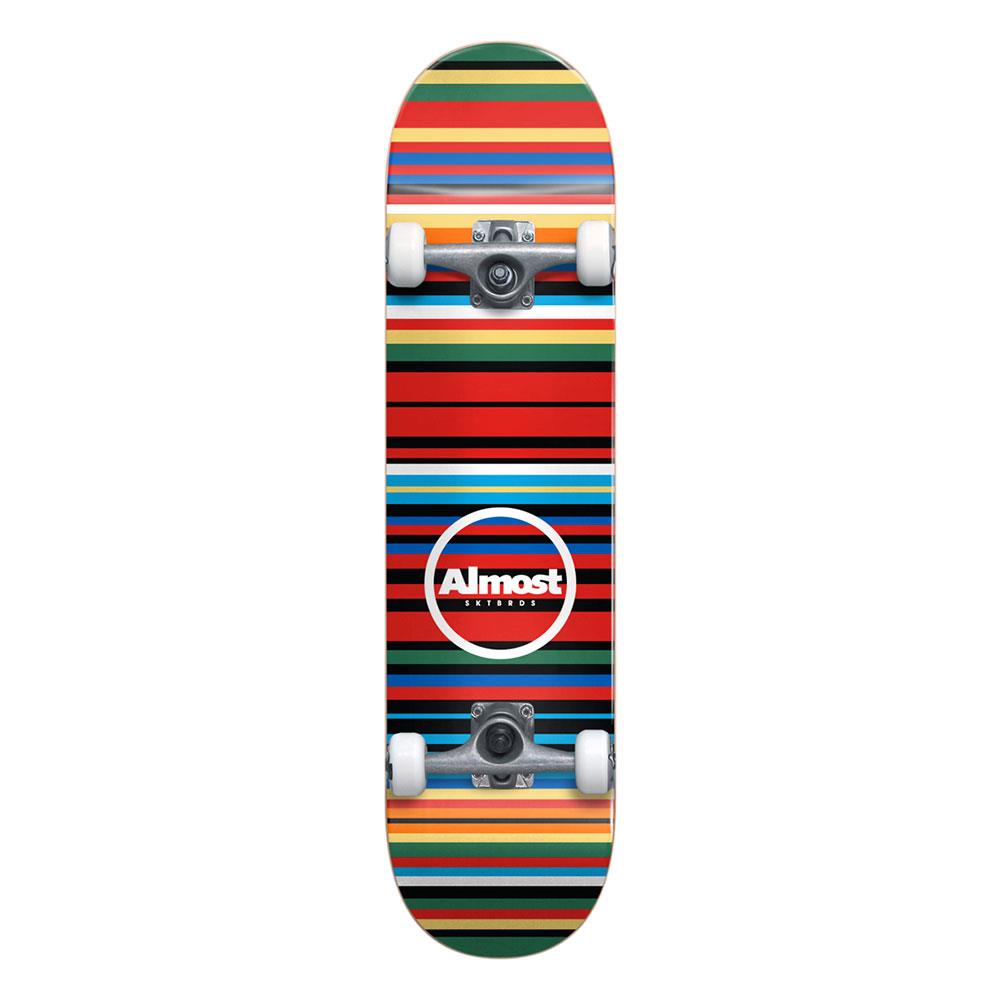 Almost Complete Skateboard - Thin Strips FP Black 7.75"