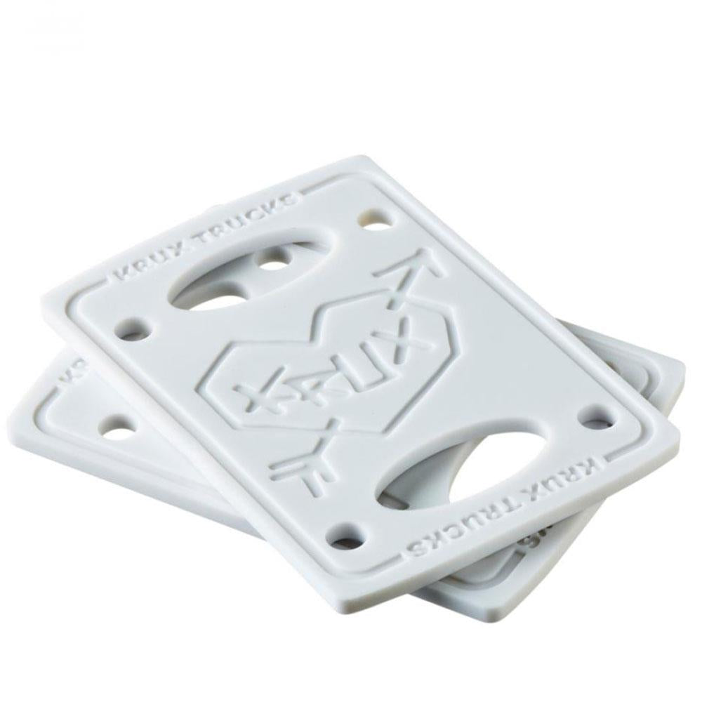 Krux Skateboard Riser Pads 1/8" White (2 Pack)
