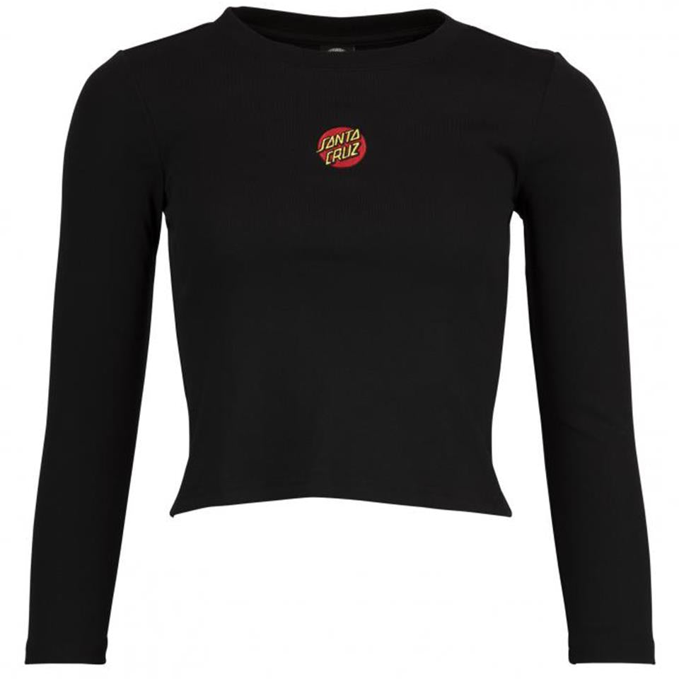Santa Cruz Womens Classic Dot Front Long Sleeve T-Shirt - Black
