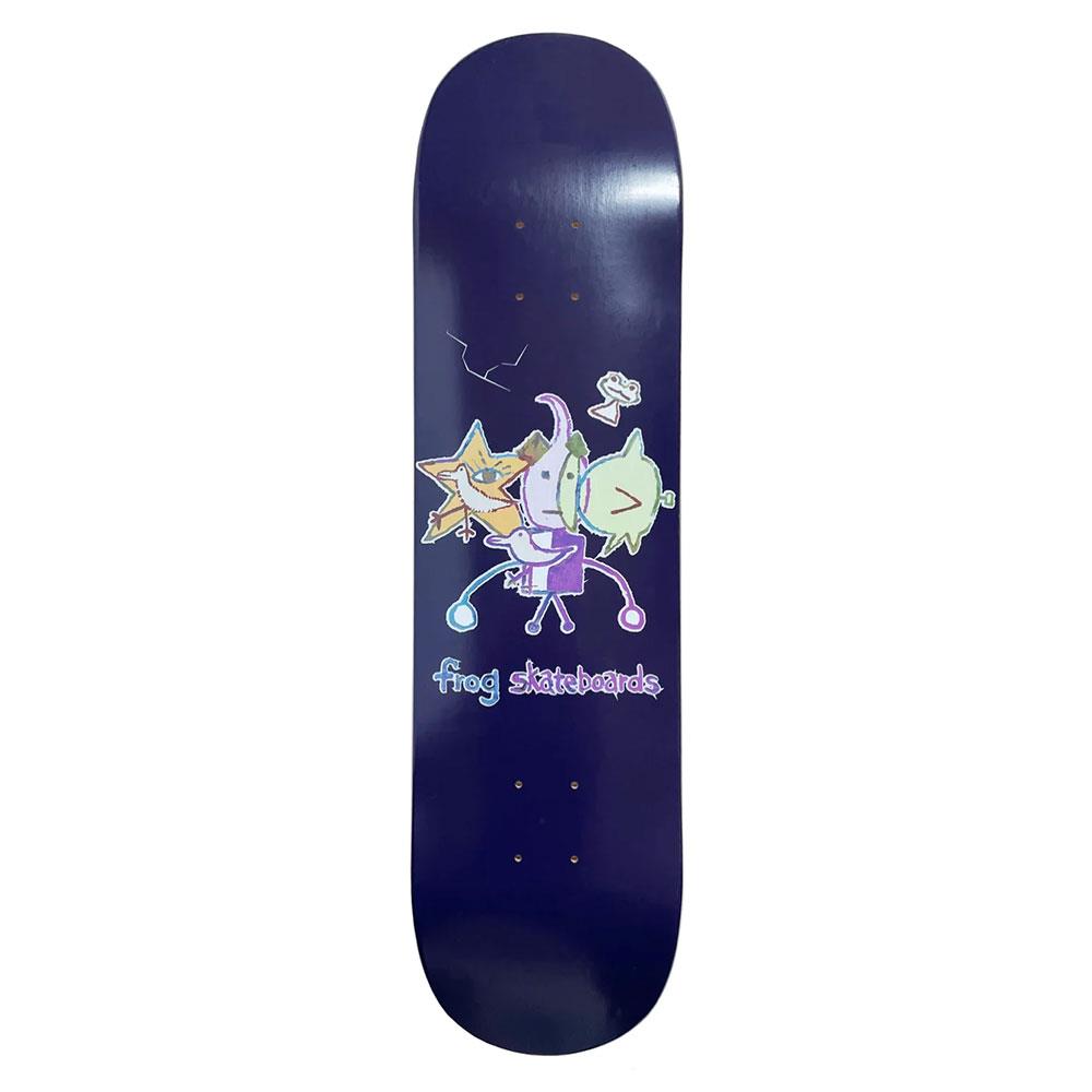 Frog Skateboard Deck - Cracked - Robot Boy Purple 8"