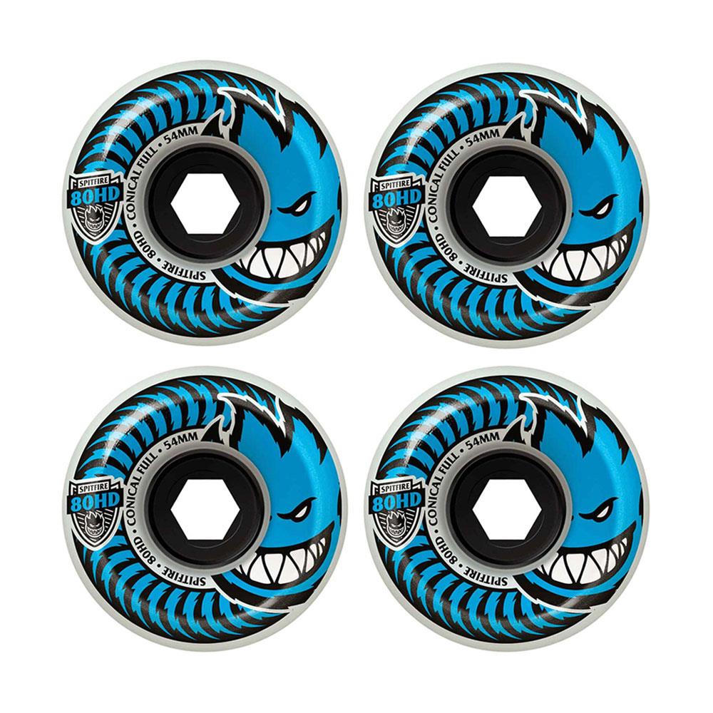 Spitfire Wheels - Soft Wheels HD Conical Full Clear/Blue 80a 58mm (4 Pack)