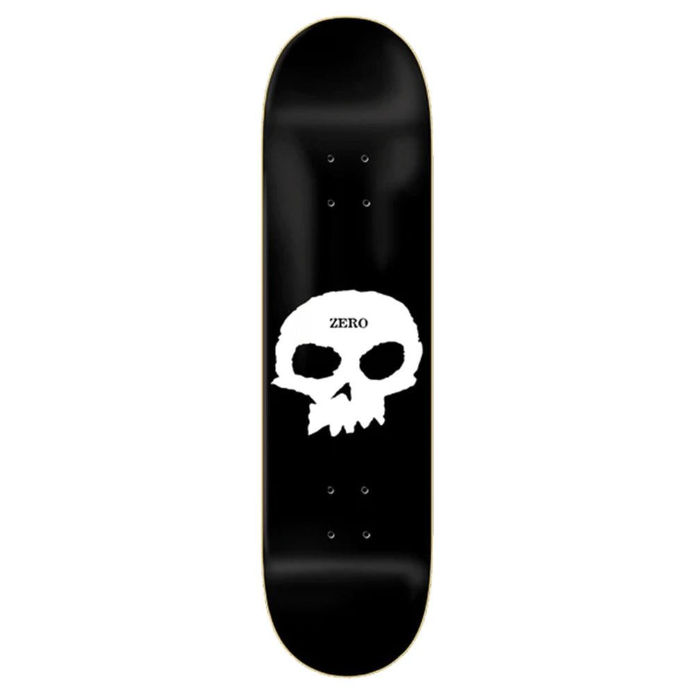 Zero Skateboard Deck - Single Skull Black/White 8"